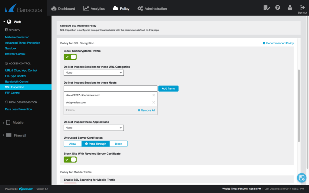 Barracuda - Web Security Services - ATD - Dashboard - 07